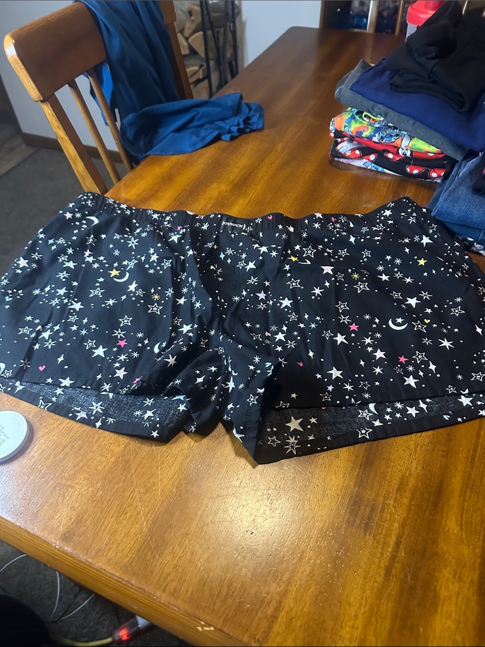 Women's Black Star Print Pajama Shorts